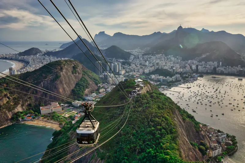 Bondinho do Pão de Açúcar com vista do Rio de Janeiro
